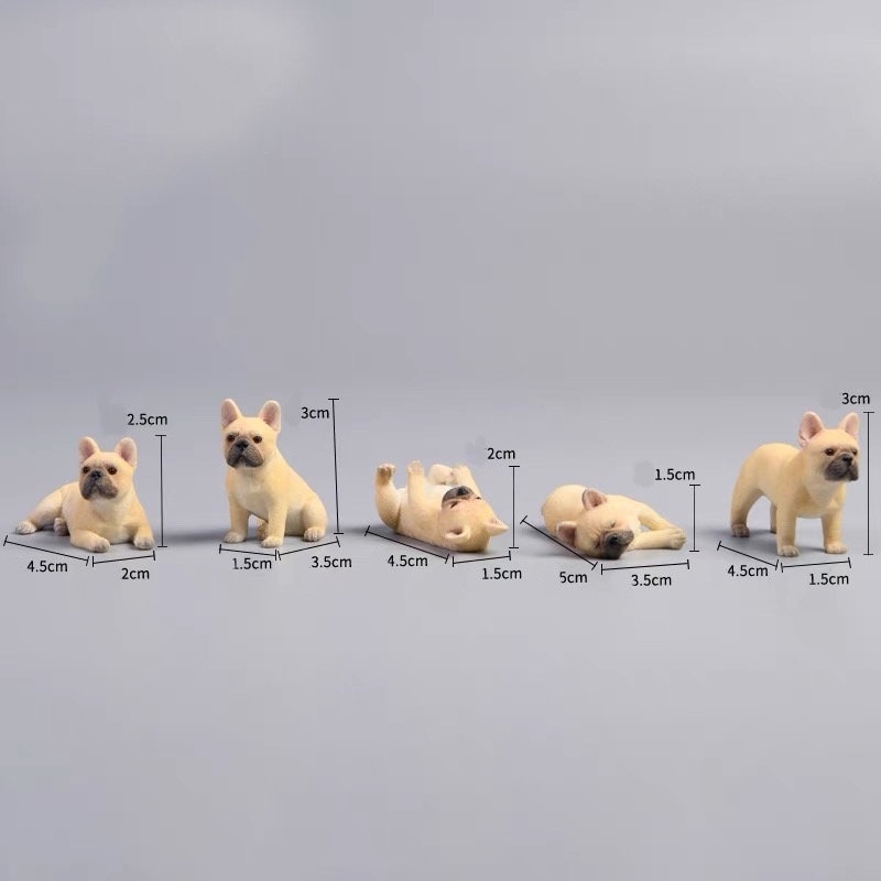犬置物フレンチブルドック 白 樹脂製 ドッグフィギュア レジン オブジェ オーナメント | H... 1/12 サイズ ミニ フレンチ·ブルドッグ 犬 動物 5個セット リアル フィギュア 樹脂 プレミアム おもちゃ 模型 オリジナル