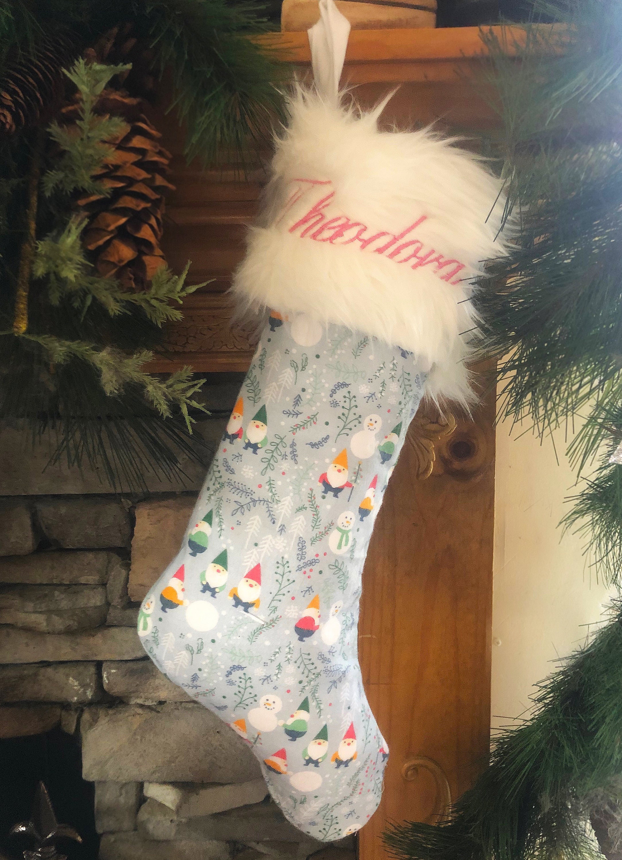 Christmas Gnomes Personalized Christmas Stockings Kids | Etsy
