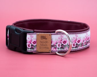 犬の首輪または犬用ハーネス PATH OF FLOWERS、フェイクレザー、犬