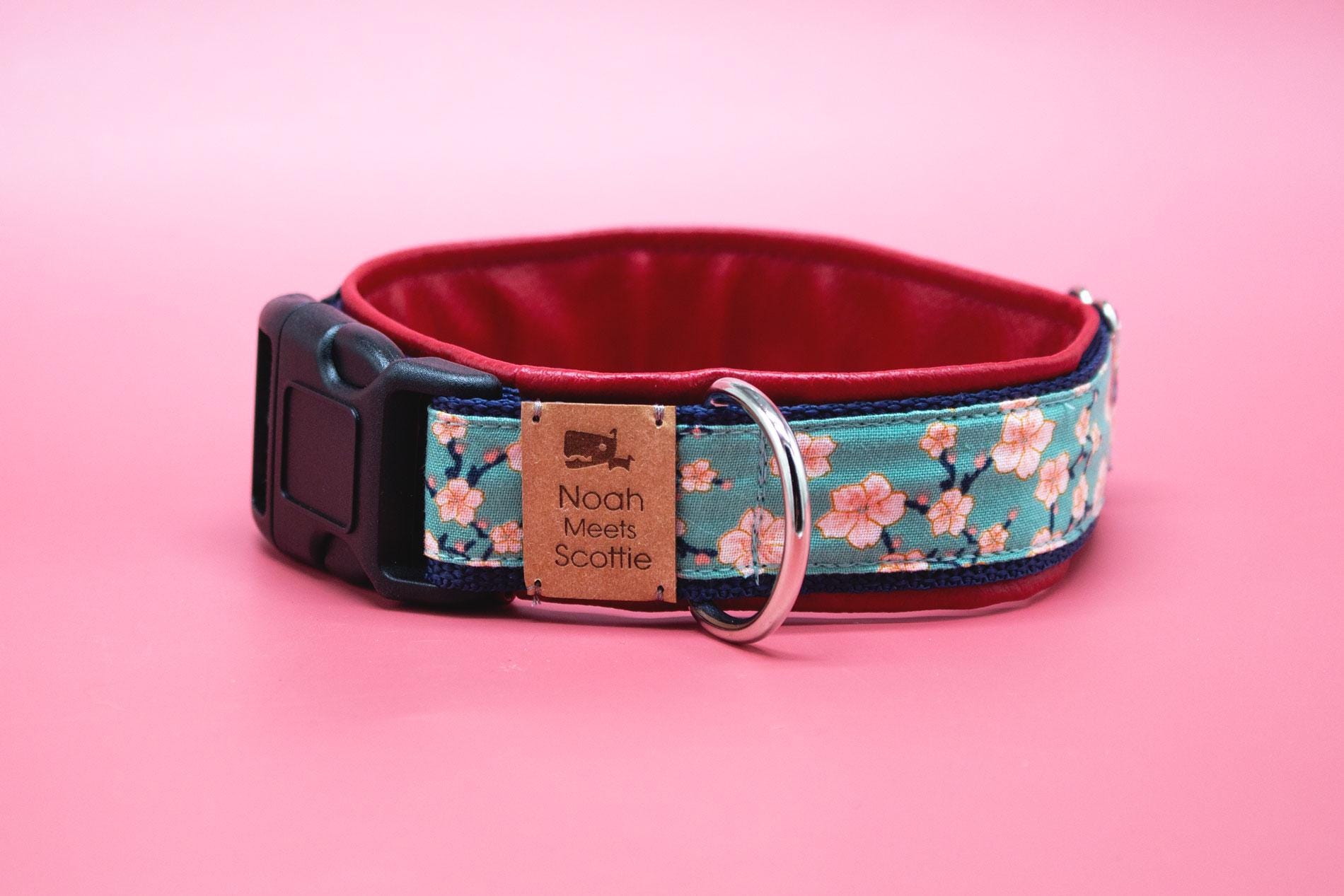 犬用首輪または犬用ハーネス RAY - 桜、アジアン、ダークブルー