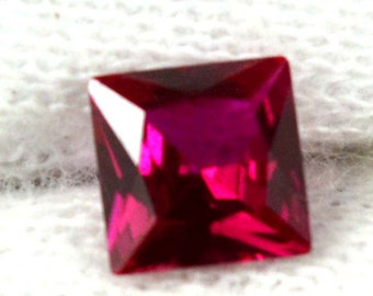 Lab Grown Ruby 2.5mm Princess Cut Lot of 25 Stones