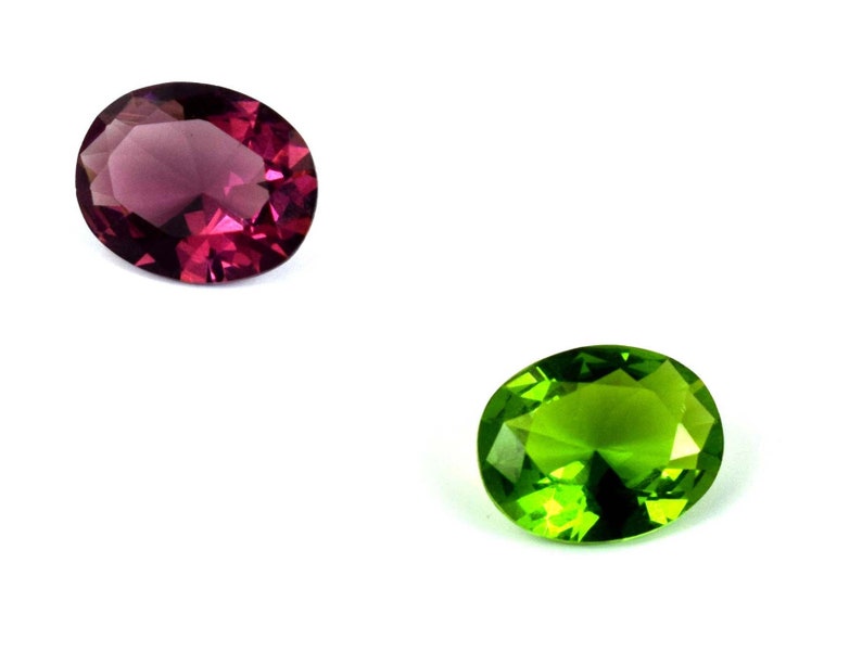4 Carat Pink Sapphire /& Green Peridot Eye Clean Gemstone Pair Oval Cut Natural AGI Certified
