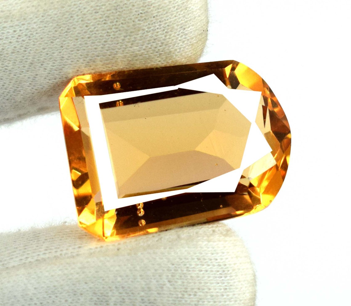 28 x 21 mm Fancy Cut Orange Topaz Loose Gemstone Brazilian | Etsy