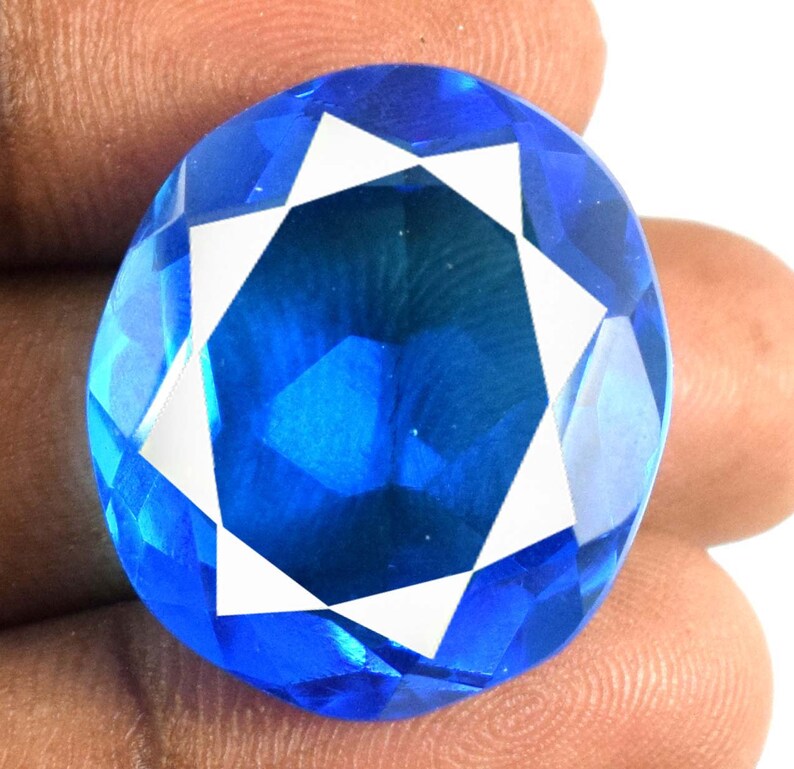 48.45 Carat Brazilian Blue Topaz December Birthstone Oval Cut Etsy