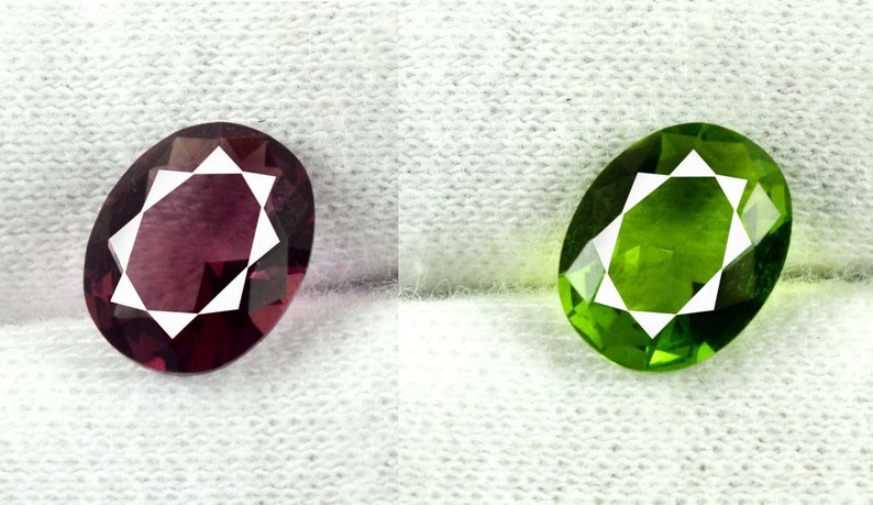 4 Carat Pink Sapphire /& Green Peridot Eye Clean Gemstone Pair Oval Cut Natural AGI Certified