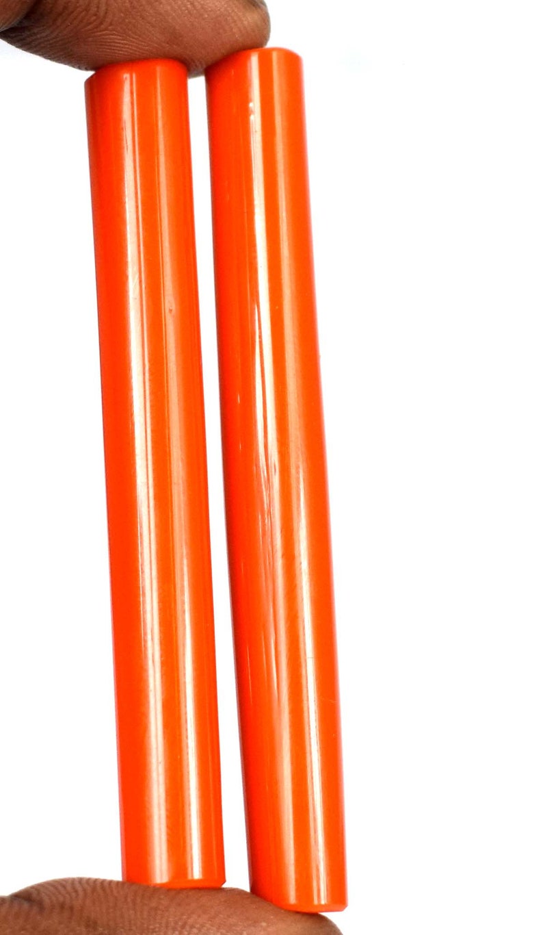 Natural Cylindrical Shape AGI Certified Fresh Arrival Brazilian Orange Carnelian Gemstone Pair 100 Ct