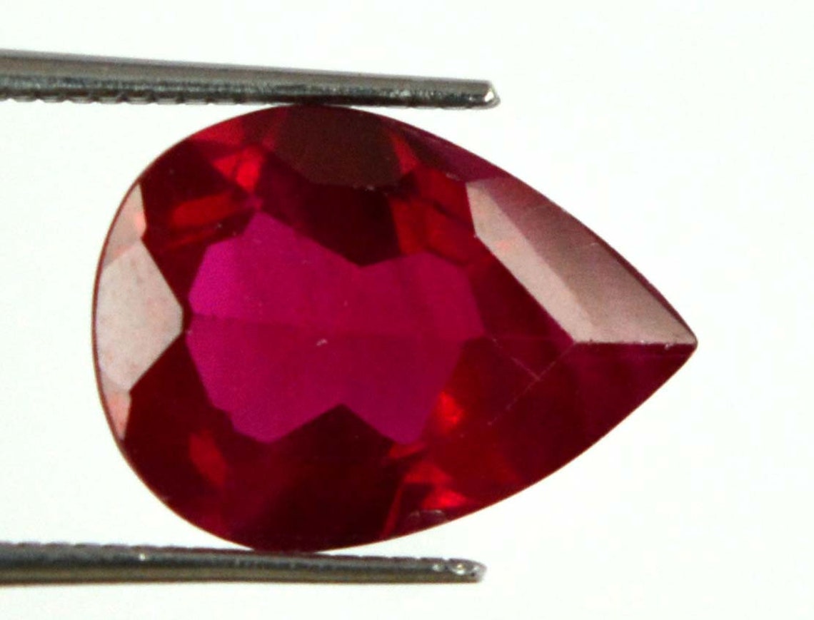 Burma Red Ruby Loose Gemstone 100 Natural Pear 5 Ct. VS Etsy