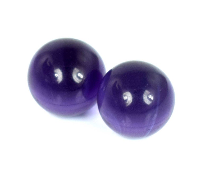 Fresh Arrival Brazilian Violet Amethyst 32 Ct. Round Collection Gemstone Ball Matching Pair