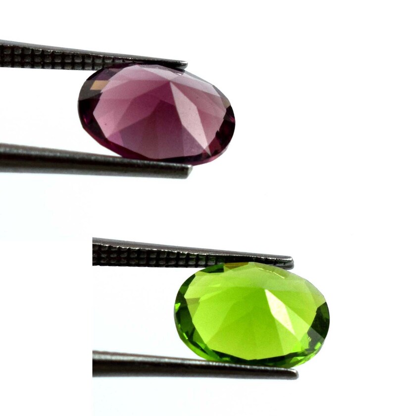 4 Carat Pink Sapphire /& Green Peridot Eye Clean Gemstone Pair Oval Cut Natural AGI Certified
