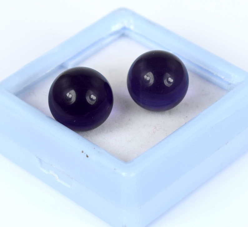 Fresh Arrival Brazilian Violet Amethyst 32 Ct. Round Collection Gemstone Ball Matching Pair