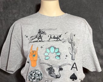 Western Collage Graphic T-shirt