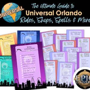 Universal Orlando 4-Park Ultimate Checklist & Pocket Guide Lanyard Insert - Includes EPIC UNIVERSE
