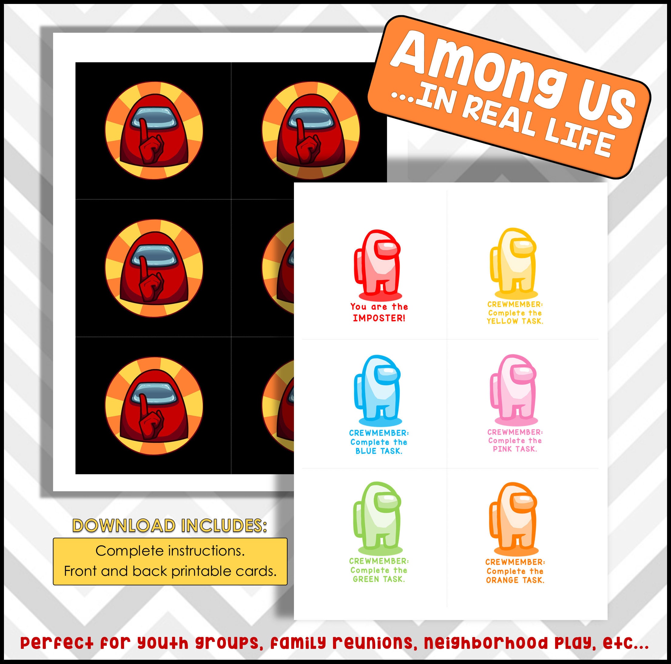 Among Us FREE Printable Game in Real Life! Play this super fun real life  version of Among U…