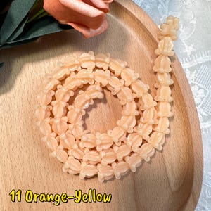 11×11mm Hawaiian Crown Flower Beads,WATERPROOF Resin Crown Flower Beads,For Garland Lei Making,Car Lei,Hawaiian Lei DIY,Not Thai Clay Flower #11 Orange-yellow