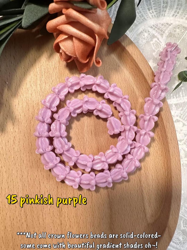 11×11mm Hawaiian Crown Flower Beads,WATERPROOF Resin Crown Flower Beads,For Garland Lei Making,Car Lei,Hawaiian Lei DIY,Not Thai Clay Flower #15 Pinkish purple