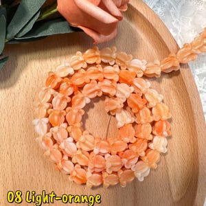 11×11mm Hawaiian Crown Flower Beads,WATERPROOF Resin Crown Flower Beads,For Garland Lei Making,Car Lei,Hawaiian Lei DIY,Not Thai Clay Flower #08 Light-orange