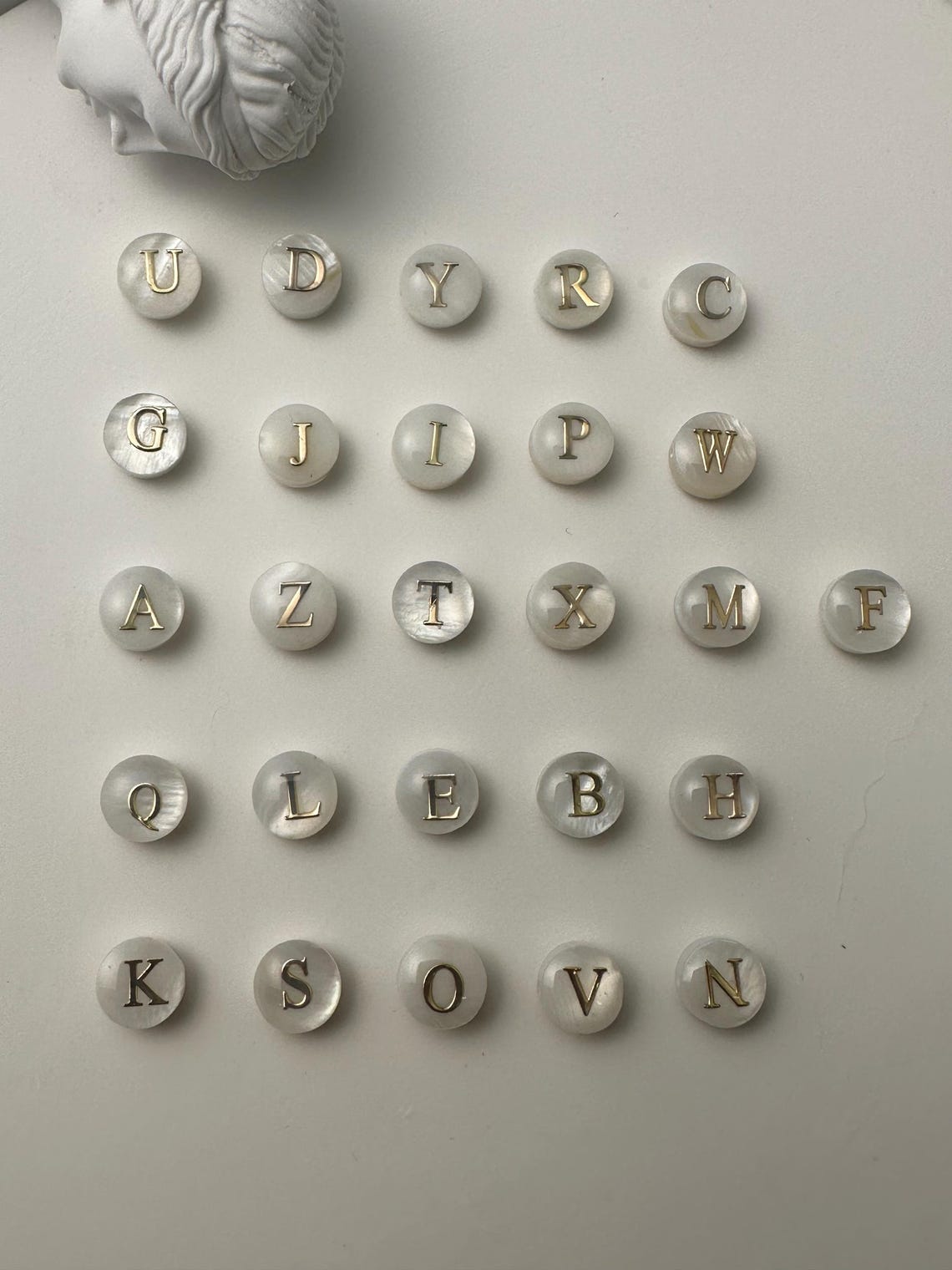 8mm Shell Alphabet Beads，english Letter Beads，mother of Pearl Alphabet ...