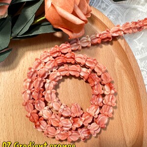11×11mm Hawaiian Crown Flower Beads,WATERPROOF Resin Crown Flower Beads,For Garland Lei Making,Car Lei,Hawaiian Lei DIY,Not Thai Clay Flower #07 Gradient orange