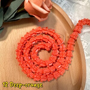 11×11mm Hawaiian Crown Flower Beads,WATERPROOF Resin Crown Flower Beads,For Garland Lei Making,Car Lei,Hawaiian Lei DIY,Not Thai Clay Flower #12 Deep-orange