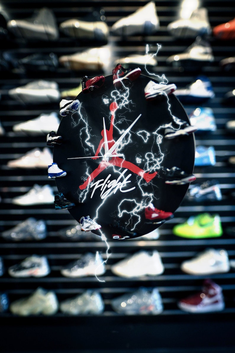 clock with mini sneakers