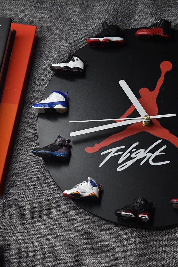 Sneakerhead Decor Air Jordan Wall Clock with 3D Mini Sneakers Etsy