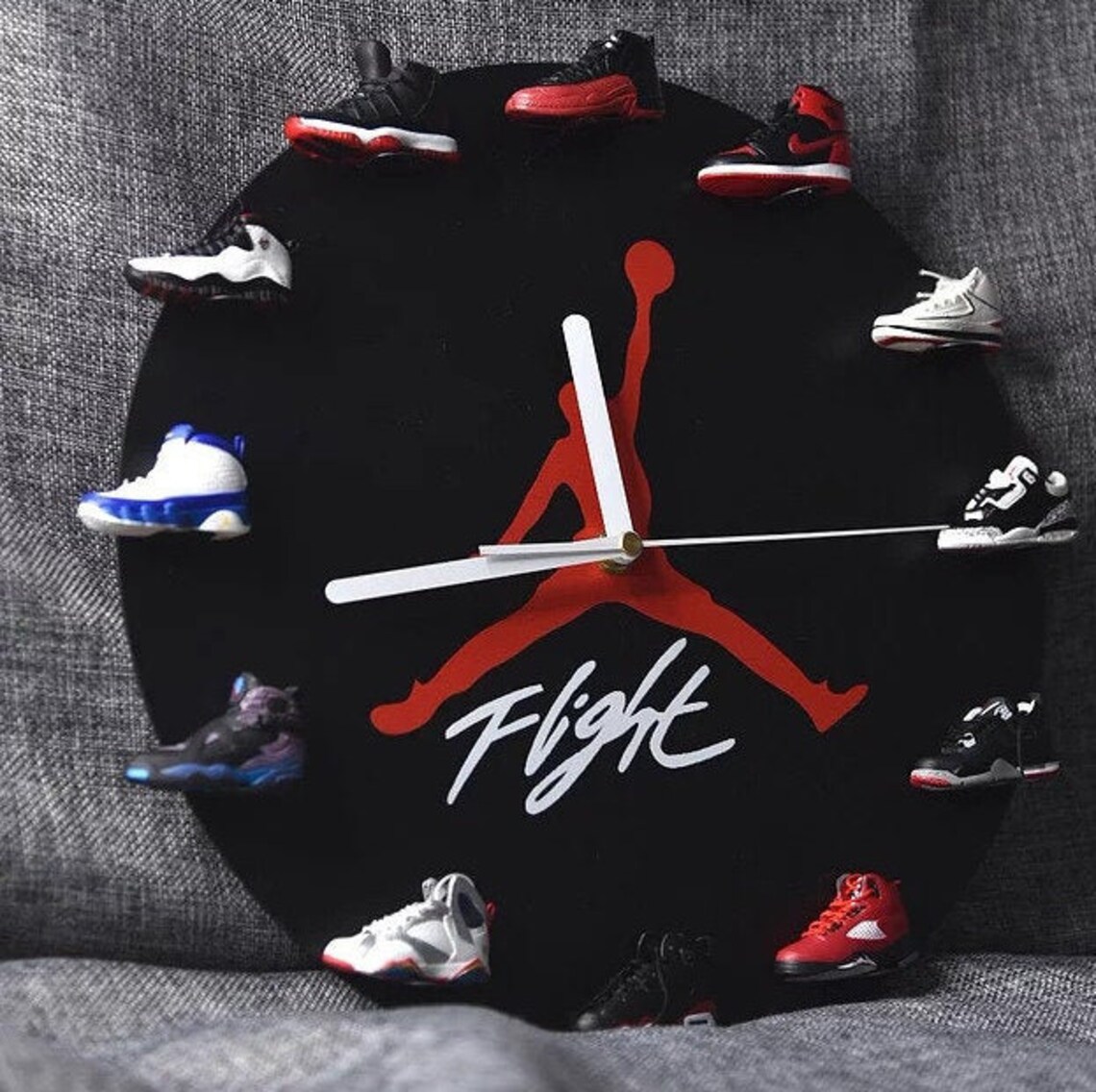 Sneakerhead Decor Air Jordan Wall Clock With 3D Mini Sneakers Etsy