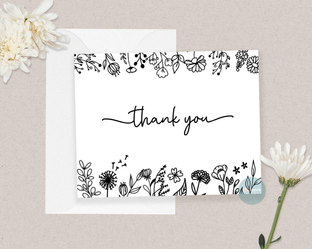Wildflower Thank You Cards: Personalized Note Cards - Etsy