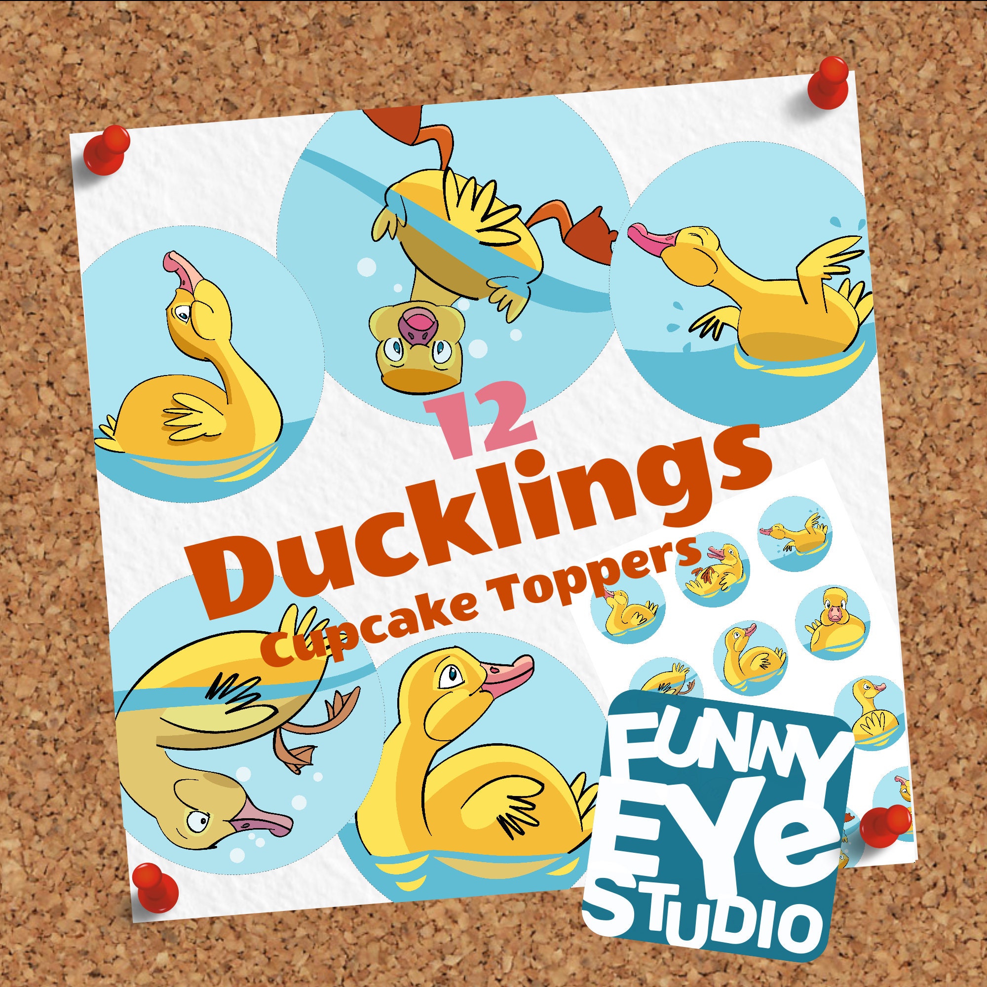 Ducklings Cupcake Toppers / Duck Cupcake Toppers /Printable Etsy