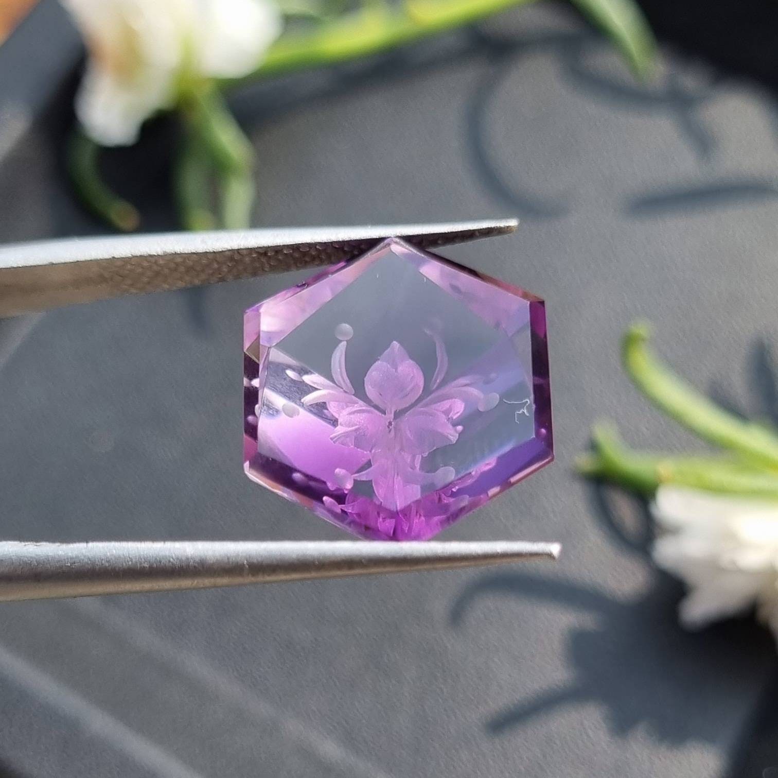 Amazing Handcarved Amethyst Fantasy Cut for Pendant. Amethyst Carving ...