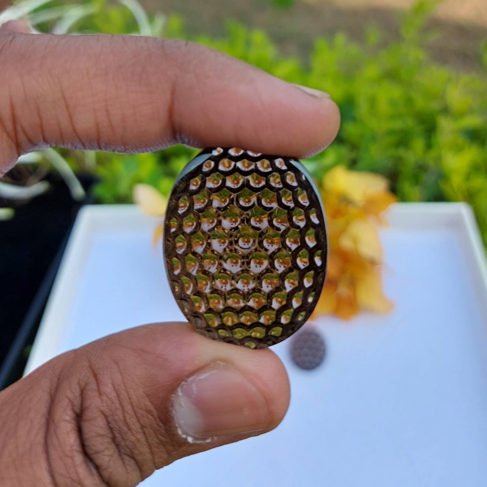 Natural Smokey Quartz Pattern Carved Jewelry Set. Etsy UK