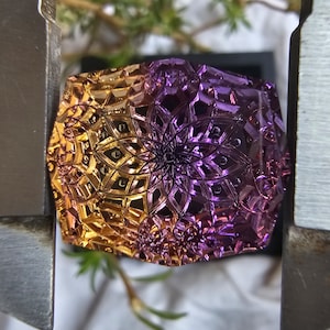 Handcarved Ametrine Pendant: 23.43 Carat Floral Gemstone