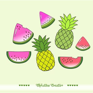 Ephemera Set ... saftige Melonen & Ananas  #ChristineCreativ
