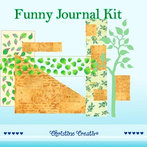 Funny Journal Kit Vintage Schriften und Blätter Vellum MotivPapier Tapeten Christine Creativ