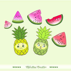 Ephemera Set ... niedliche Melonen & Ananas  #ChristineCreativ