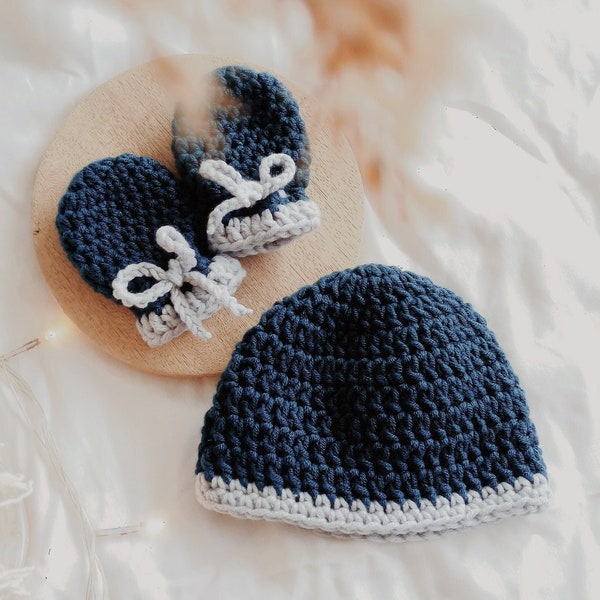 Mittens Pattern Crochet Pattern Baby Mittens Hat Newborn mittens and Hat Pattern Baby Hat Pattern Newborn Set Easy PDF Pattern 0-3 months