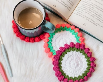 Easy Coasters Pattern Crochet Pattern Tulip Flower Spring Crochet Table Decor Crochet Tulip Coaster Beginners PDF Pattern Instant Download