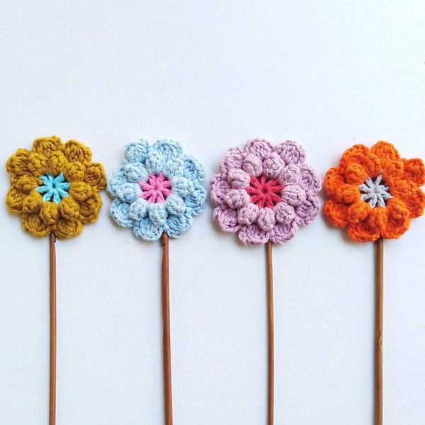 Dahlia Flower PATTERN Crochet Pattern Flower Dahlia Crochet brooch pattern Easy Crochet Flower Pattern Flower Applique Beginners PDF pattern