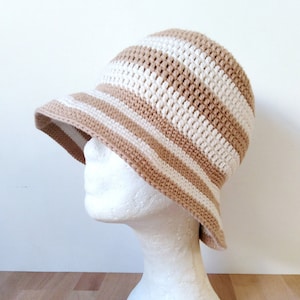 Crochet summer hat Crochet pattern Crochet sun hat Bucket hat pattern Crochet beach hat Crochet striped hat Women Hat Chemo hat pattern PDF