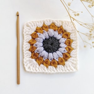 Motif carré grand-mère Sunburst au crochet Motif au crochet Motif au crochet pour couvertures Modèle facile pour débutants Modèle PDF à téléchargement immédiat