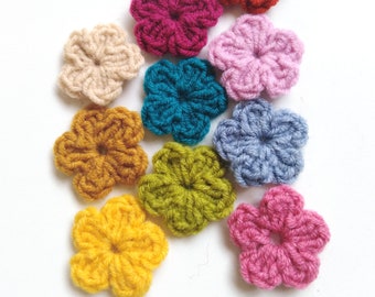 Motif de fleurs au crochet facile, petites fleurs, motif rose au crochet, motif PDF pour débutants, motif d'appliques, téléchargement instantané