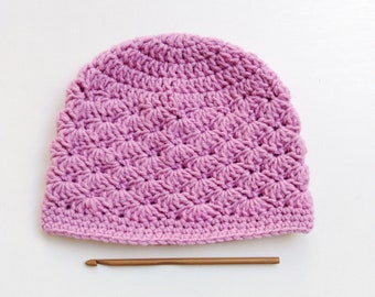 Shell hat pattern Crochet pattern Sea shells beanie hat Crochet hat pattern Crochet beanie Shell stitch hat Newborn to Adult Pattern PDF