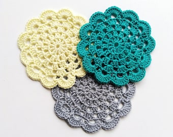 Flower Coasters Pattern Crochet Pattern Coaster Easy Beginners Patterns Motif Crochet doily Flower doilies PDF Pattern Instant Download