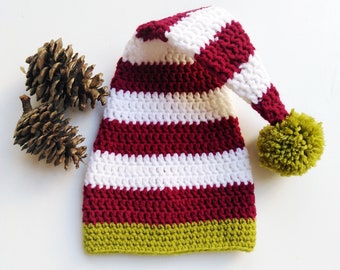 Crochet Elf Hat Pattern Christmas Beanie Newborn to Adult Sizes Beginners PDF Pattern