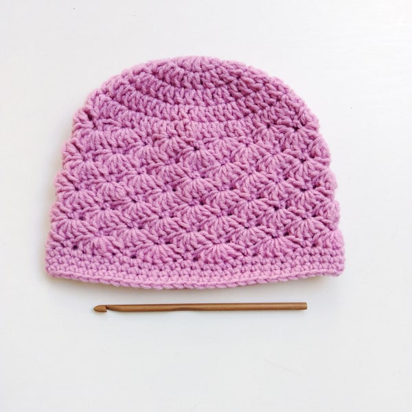 Shell hat pattern Crochet pattern Sea shells beanie hat Crochet hat pattern Crochet beanie Shell stitch hat Newborn to Adult Pattern PDF