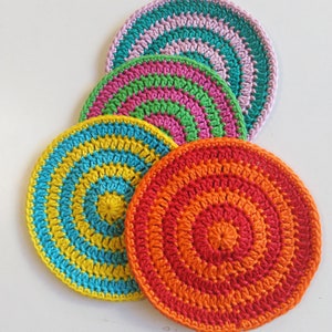 Crochet Coaster Pattern: Round Striped Coasters (PDF Pattern)