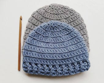 Easy Crochet Beanie Pattern: Unisex Hat for All Sizes (PDF Pattern)
