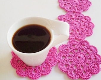 Crochet Flower Coaster Pattern Easy Crochet Doily Beginners Home Decor PDF Pattern