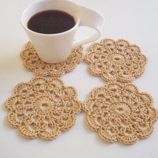 PDF pattern,Flower Lace Coaster,Easy Crochet Pattern,Crochet doily,Instant Download