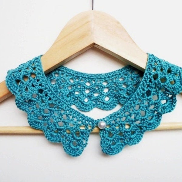 Modèle de crochet PDF simple Modèle de collier au crochet Collier de mariage Collier de col claudine en dentelle Modèle pour débutants Collier de collier de plastron