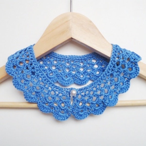 Simple PDF crochet pattern Crochet collar pattern Wedding collar Lace Peter Pan collar necklace Beginners pattern Bib necklace collar